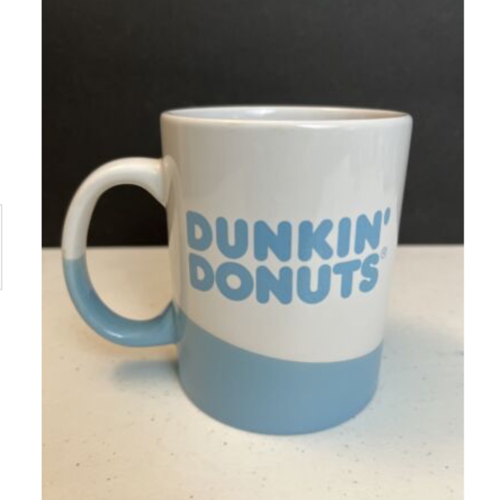 Dunkin' Donuts 2017 Light Blue White Wave 16 oz Coffee Cup Mug Ceramic